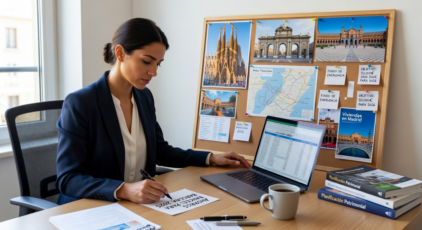 Profesionales jóvenes planificando sus finanzas en España